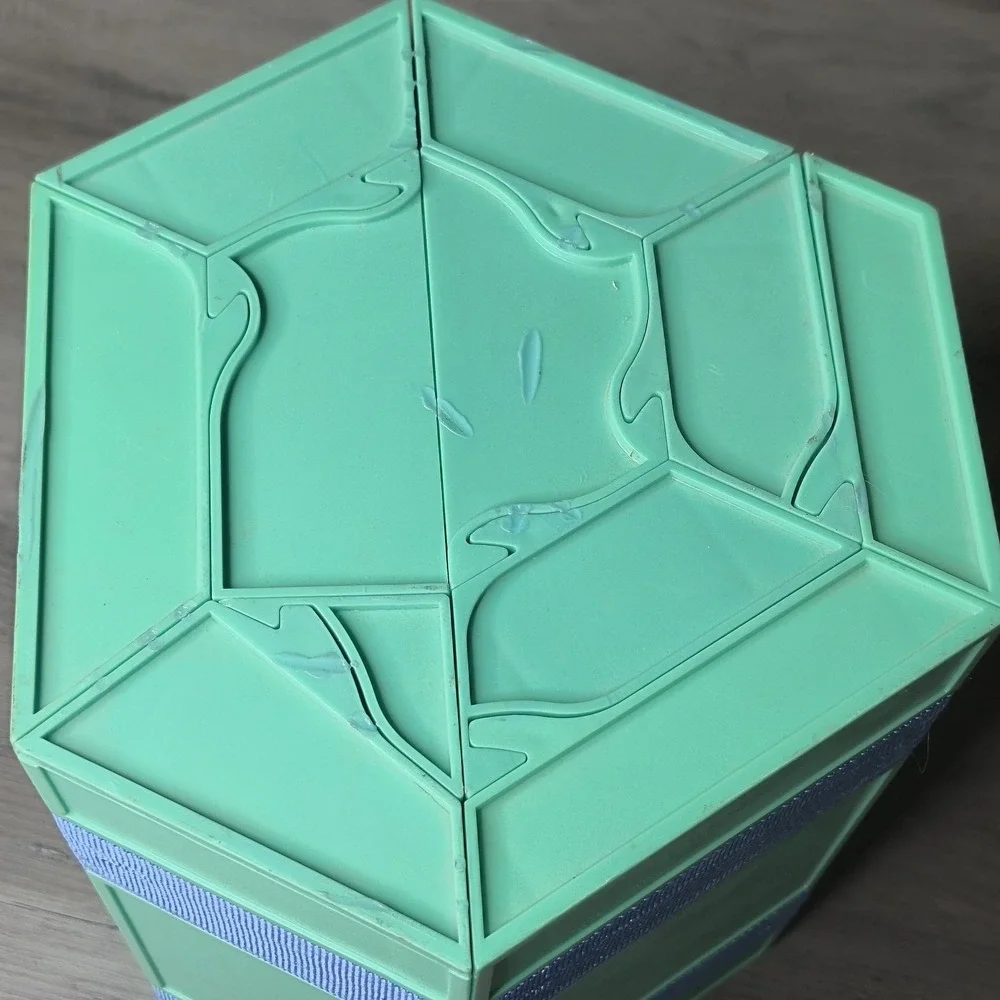 RolyKit Green Blue Tool Box Craft Fishing Sewing Organizer Tackle Unused Vtg